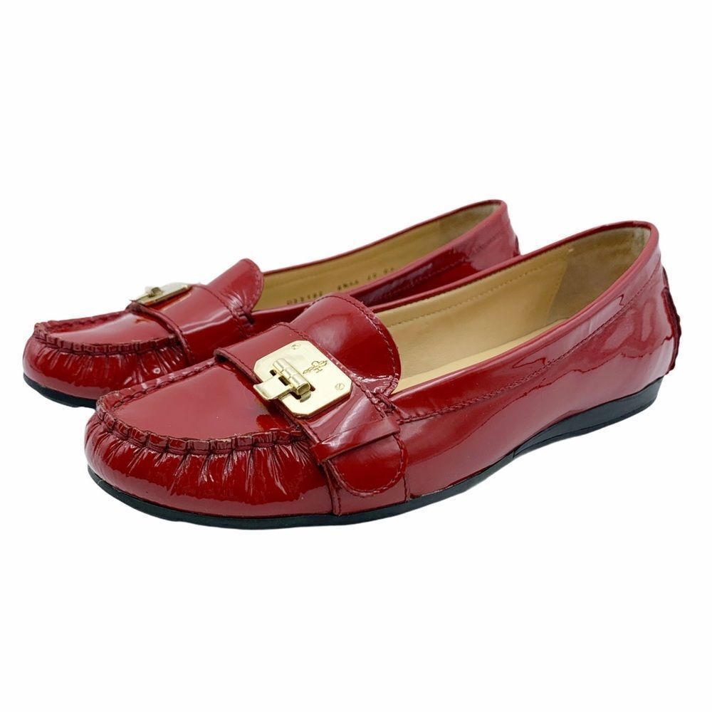 Cole‎ Haan Tali Lock Red Patent Leather Flats 8.5 Narrow